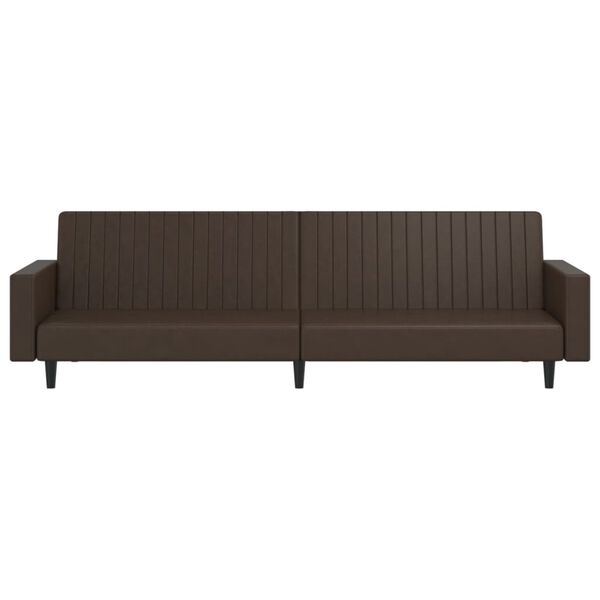 vidaXL 2-Seater Sofa Bed Brown Faux Leather