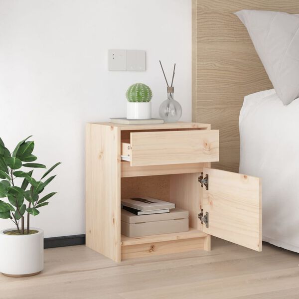 vidaXL Bedside Cabinet 40x31x50 cm Solid Pinewood