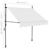 vidaXL Manual Retractable Awning with LED 200 cm Cream