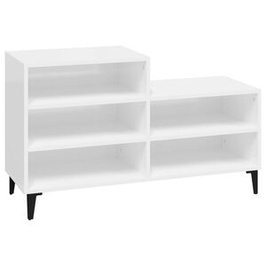 vidaXL Shoe Cabinet | High gloss white | Engineered wood, metal | Compact