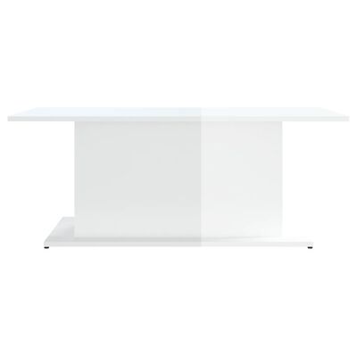 vidaXL Coffee Table High Gloss White 102x55.5x40 cm Engineered Wood