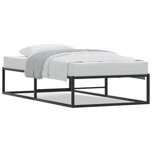vidaXL Bed Frame without Mattress Black 92x187 cm Single Metal