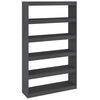 vidaXL Book Cabinet/Room Divider Grey 100x30x167.5 cm Solid Pinewood