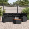 vidaXL Garden Sofa Set 6 pcs Black