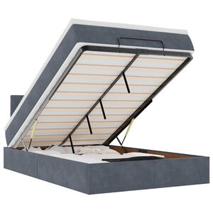 vidaXL Ottoman Bed with Mattress Dark Grey King Single Velvet