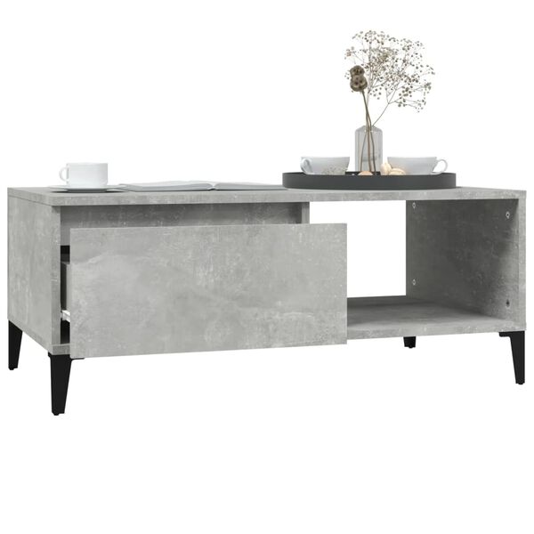 vidaXL Coffee Table Concrete Grey 90x50x36.5 cm Engineered Wood