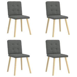vidaXL Dining Chairs 4 pcs Dark Grey Fabric