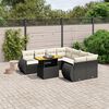 vidaXL 9 Piece Garden Sofa Set with Cushions Black Poly Rattan