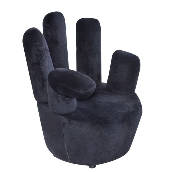 vidaXL Chair Hand-shaped Black Velvet