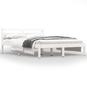 vidaXL Bed Frame without Mattress 135x190cm White Double