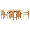 vidaXL Garden Dining Set 7 pcs Brown Solid Teak Wood