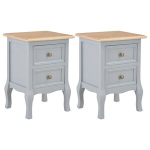 vidaXL Bedside Cabinets 2 pcs Grey 35x30x49 cm MDF