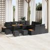 vidaXL Garden Sofa Set 14 pcs Black Poly Rattan