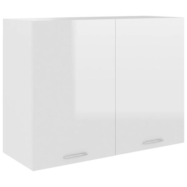 vidaXL Hanging Cabinet Lyon High Gloss White 80x31x60 cm Engineered Wood