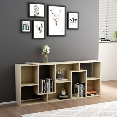 vidaXL Book Cabinet Sonoma Oak 67x24x161 cm Engineered Wood