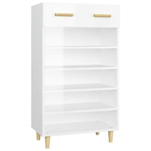 vidaXL Shoe Cabinet | High gloss white | Engineered wood | Tall | Shoe Cabinet