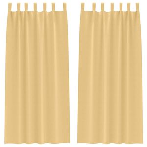 vidaXL Blackout Curtains with Rings 2 pcs Beige 245 x 140 cm Polyester