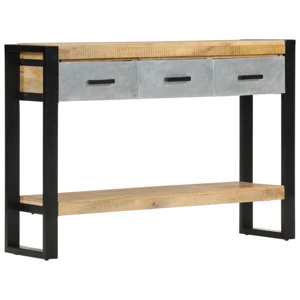 vidaXL Console Table 110x30x76 cm Solid Rough Wood Mango