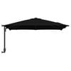 vidaXL Garden Parasol Black 248.5 x 247.5 x 160 cm Polyester and Steel