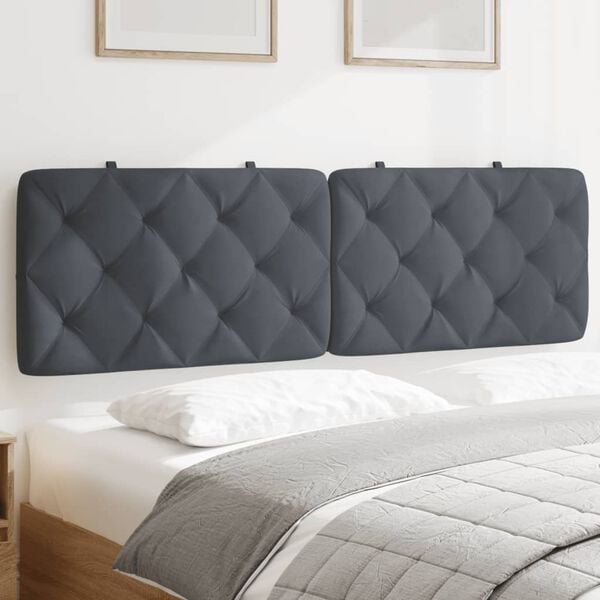 vidaXL Headboard Cushion Dark Grey 152 cm Queen Velvet