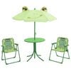 vidaXL 3 Piece Kids' Garden Bistro Set with Parasol Green