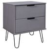 vidaXL Bedside Cabinet | Grey | Solid pine wood, metal | Medium