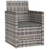 vidaXL Garden Armchair with Cushion Grey Poly Rattan