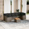 vidaXL 8 Piece Garden Sofa Set with Cushions Grey Poly Rattan