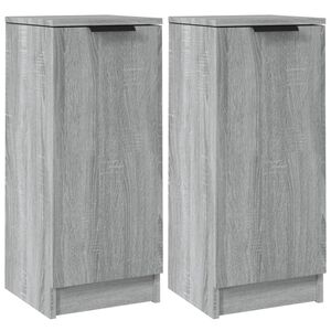 vidaXL Sideboards 2 pcs Grey Sonoma 30x30x70 cm Engineered Wood