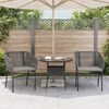vidaXL Garden Chairs 2 pcs with Cushions Grey Poly Rattan