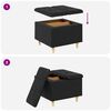 vidaXL Button Stool with Cushion Black 60 x 60 x 45 cm Faux leather