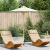 vidaXL Garden Parasol Cream White &Oslash; 150 x 210 cm Bamboo