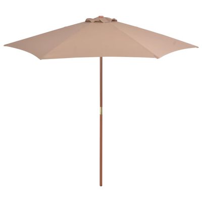 vidaXL Outdoor Parasol with Wooden Pole 270 cm Taupe