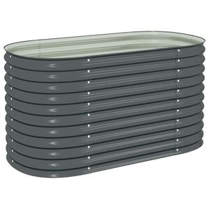 vidaXL Garden Raised Bed | Grey | Galvanised Steel | 160x80x81 cm | Durable