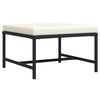 vidaXL Sectional Footrest with Cushion Black Poly Rattan