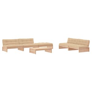 vidaXL 6 Piece Garden Lounge Set with Cushions Solid Wood
