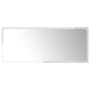 vidaXL Bathroom Mirror High Gloss White 90x1,5x37 cm Engineered Wood