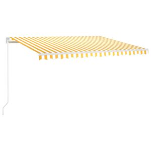 vidaXL Manual Retractable Awning 450x300 cm Yellow and White