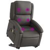 vidaXL Electric Stand up Massage Recliner Chair Grey Real Leather