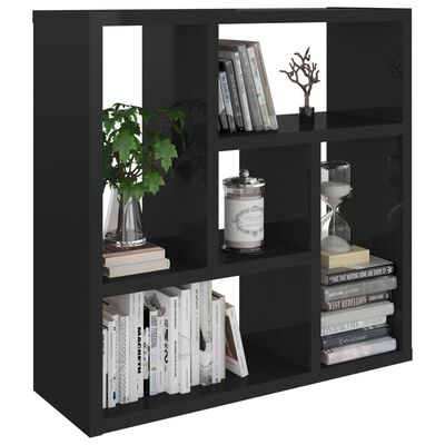 vidaXL Wall Shelf High Gloss Black 45.1x16x45.1 cm Engineered Wood