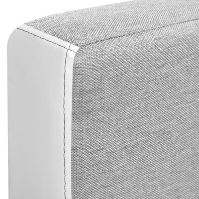vidaXL Corner Sofa Bed Fabric 218x155x69 cm White and Grey