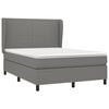 vidaXL Box Spring Bed with Mattress Dark Grey 137x187 cm Double Size Fabric
