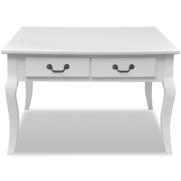 vidaXL vidaXL Coffee Table with 4 Drawers White