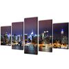 vidaXL Canvas Wall Print Set Colourful New York Skyline 100 x 50 cm