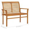vidaXL Garden Bench with Light Blue Cushion 112 cm Solid Teak Wood
