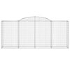 vidaXL Arched Gabion Baskets 3 pcs 300x50x120/140 cm Galvanised Iron