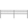 vidaXL Garden Fence with Spear Top Steel 337x60 cm Black