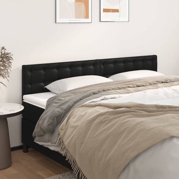 vidaXL Headboards Black 200x5x78/88 cm Faux Leather