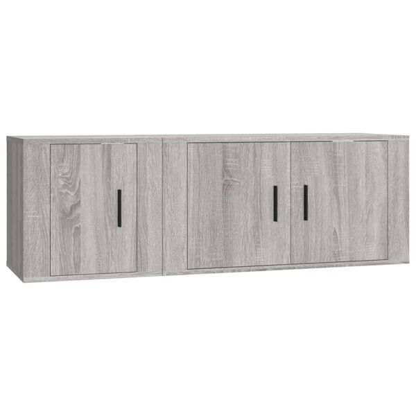 vidaXL 2 Piece TV Cabinet Set Grey Sonoma Engineered Wood
