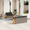 vidaXL 6 Piece Garden Sofa Set with Cushions Grey Poly Rattan
